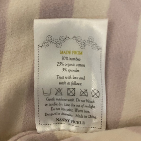 Nanny Pickle Pink Bamboo/Cotton Pea Coat & Matching Pant Set 3-6m - Picture 5 of 8